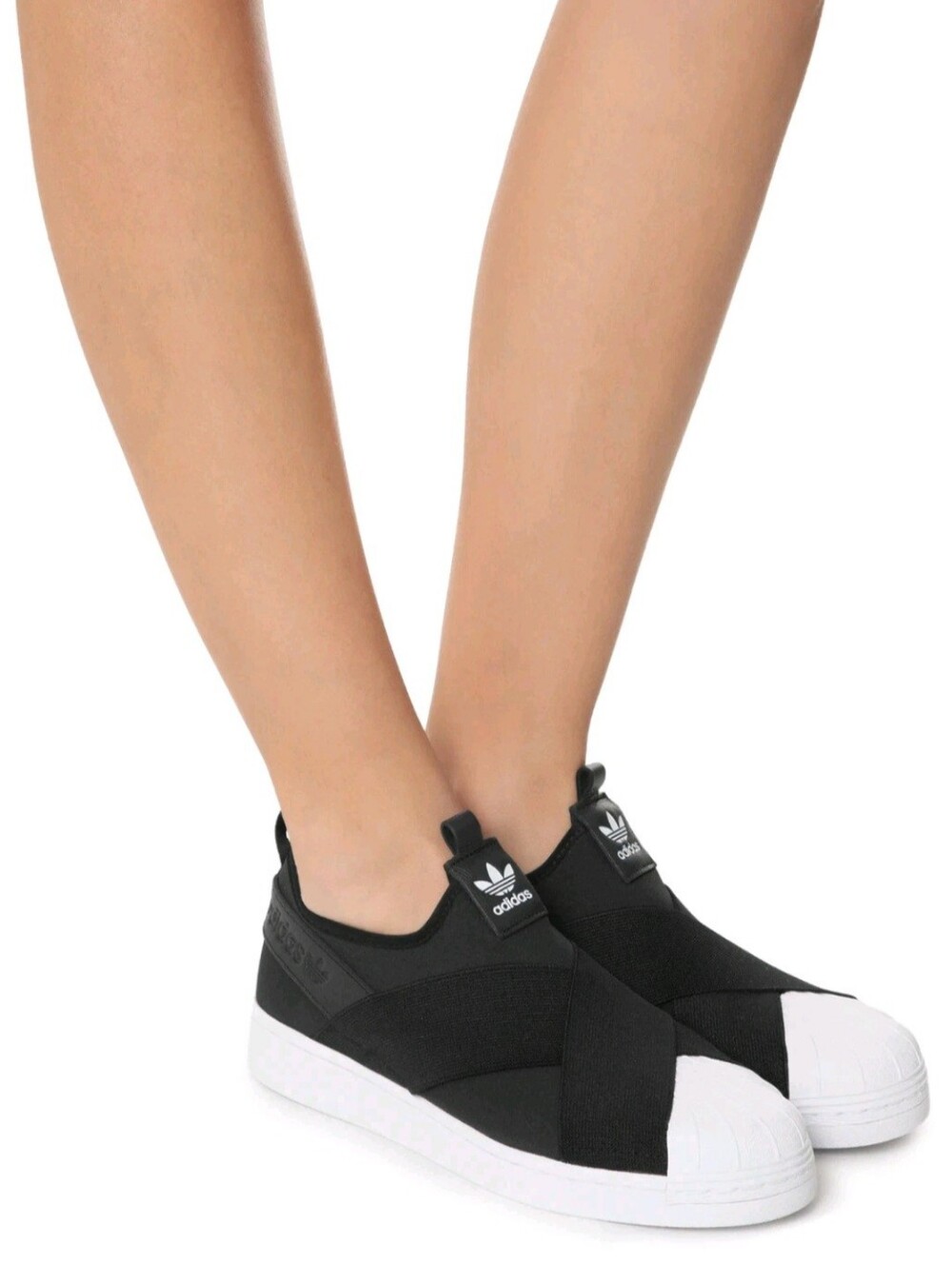 Adidas Superstar Black & White Slip-On Crossover Sneakers